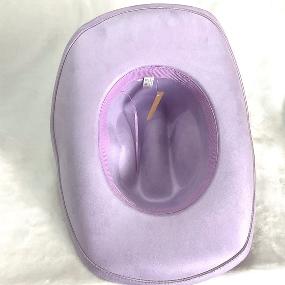 Lavender Purple Pave Ribbon Rhinestone Bow Pearl Charm Western Cowgirl  Hat main image 8